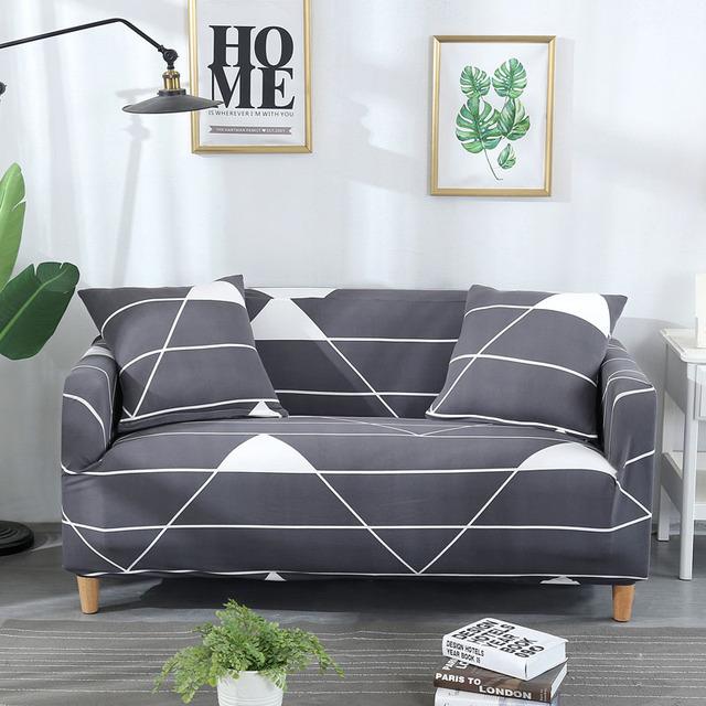 Ash Color Elastic Sofa Covers For Living Room Corner L -Shape Couch Cover Sectional Chair Slipcovers Protector Cover 1 /2 /3 /4 Seat
