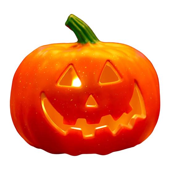Halloween Pumpkin Lamp Spooky Light Up Pumpkin Figurine Glowing Decorative Pumpkin with LED Light for Haunted House Halloween Home Garden Decor