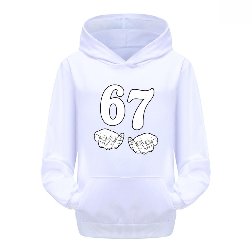 5391 Boys Girls Steal a Brainrot 67 Printed Cotton Fashion Long Sleeves Hoodies