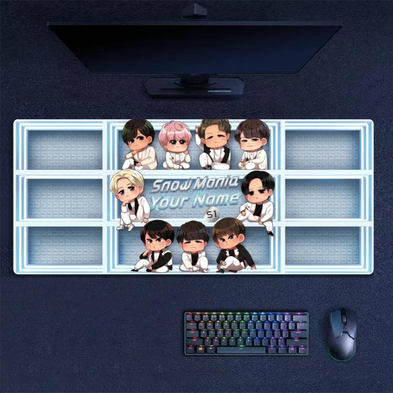 Cute Character Name Stickers Custom Name Large Size Mouse Pad Gaming Table Cushion Nonslip Laptop Tablet Big XXL Mat Mini PC Playmat With Lock edge