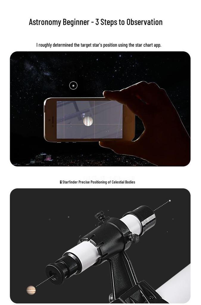 HD Professionelles Astronomisches Teleskop für Sternenbeobachtung mit Hoher Vergrößerung - Ideal für Schüler & Kinder