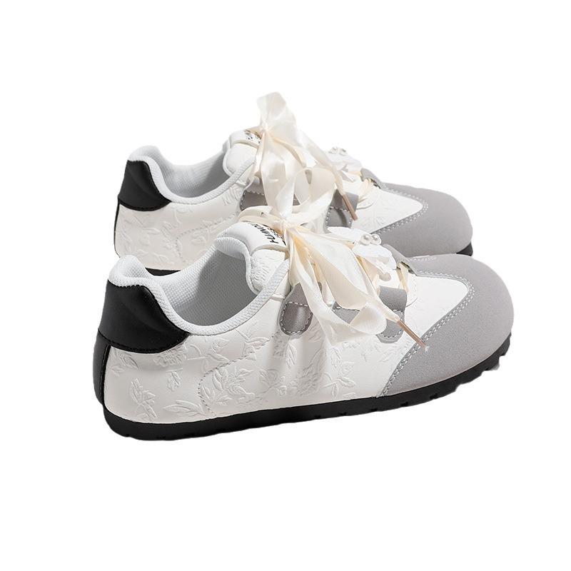 Global Dexun Shoes Women's 2025 Spring New Trend Versatile Little White Shoes Flat Shoes Board Shoes KMXFX8097