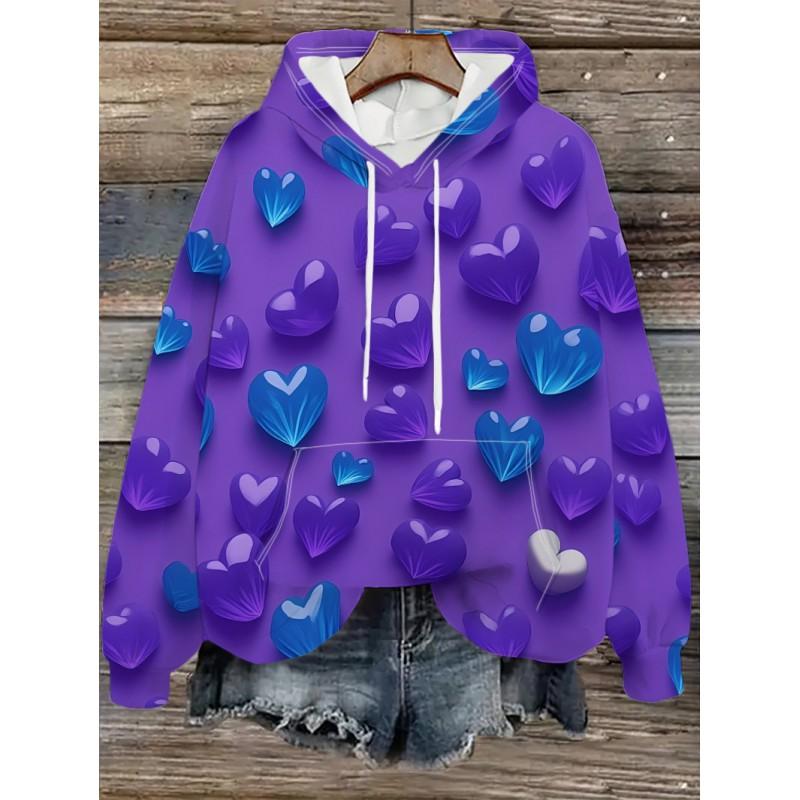 Womens Oversized Hooded Sweatshirt With Cartoon Animal Print Casual Streetwear Top Fall 2025