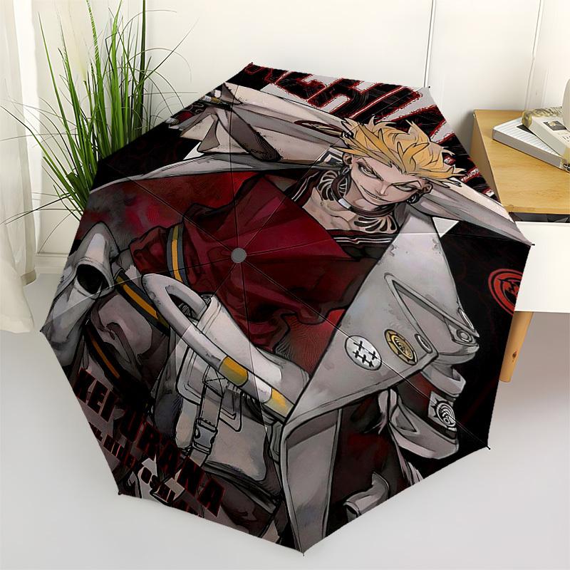 

1pc Kei Urana Graffiti Design Outdoor Umbrella - Automatic Opening/Closing, Portable 3-Fold Design, 8-Bone Iron Frame, Ideal Gift for Fans, Travelers,
