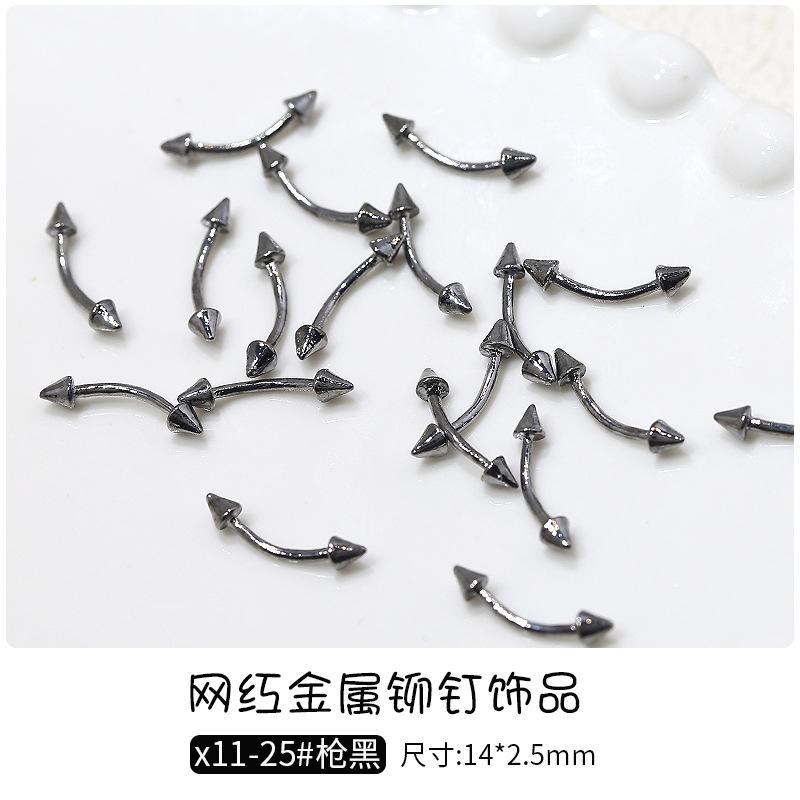 10Pcs Metal Nail Studs 3D Alloy Nail Charms  Silver Mixed Shapes Nail Art Decorations DIY Manicure Accessories