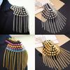 1Pc Jacket Vintage Brooch Accessories Chain Tassel Rivet Shoulder Pad Club Epaulette Rivet Shoulder Badges Pin Style Fashion New
