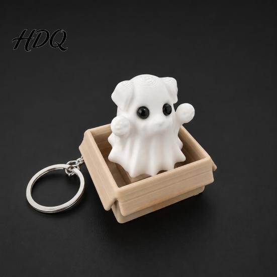 Kleiner festlicher Schlüsselanhänger 3D-gedruckt Halloween Fidget Schlüsselanhänger Niedliches Mumien Geister Katzen Spielzeug Kreative Dekoration Mini Rucksack Anhänger Schmuck Neuheit
