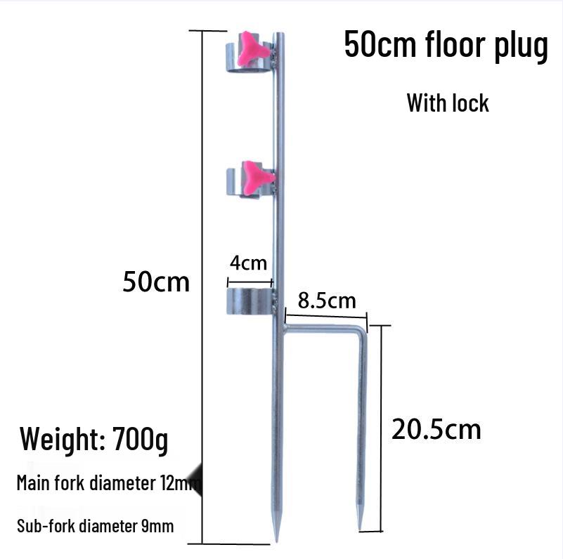 Telescopic Sun Umbrella with Fixing Bracket and Three-Ring Ground Stake