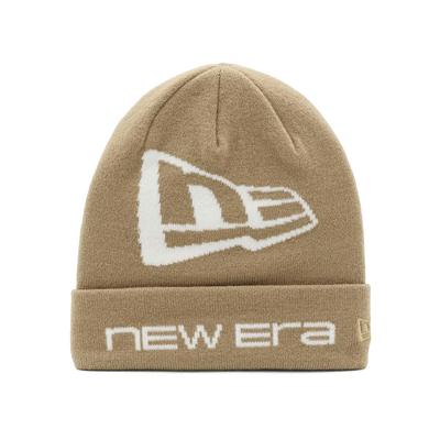 NEW ERA Knit Sweater Basic Cuff Knit 15119741 NER37K4828 Beige Box Logo Free Size