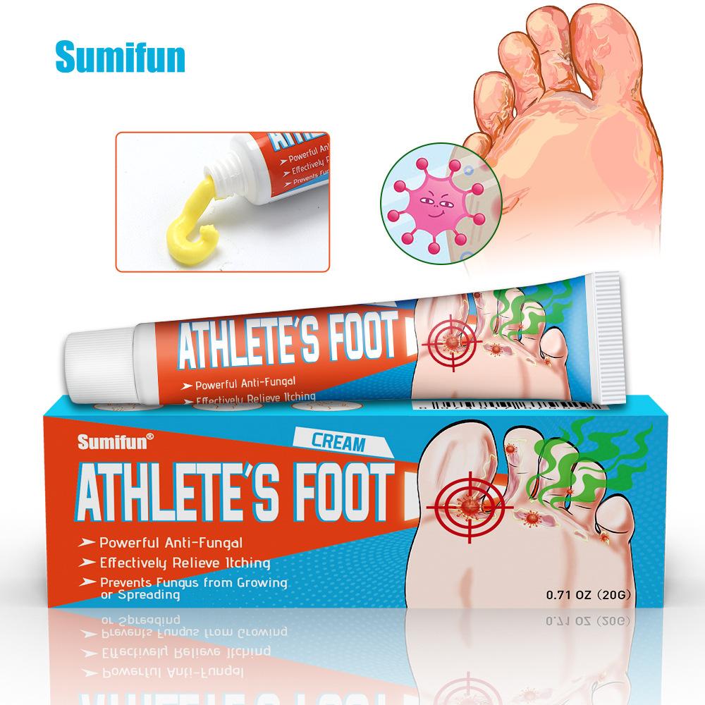 Sumifun 20/40/100 ML Fußjuckreiz Lindernde Creme Reduziert Fußgeruch Schweißbildung Schälen Löst Fußpilz Beschwerden Bakteriostatische Salbe