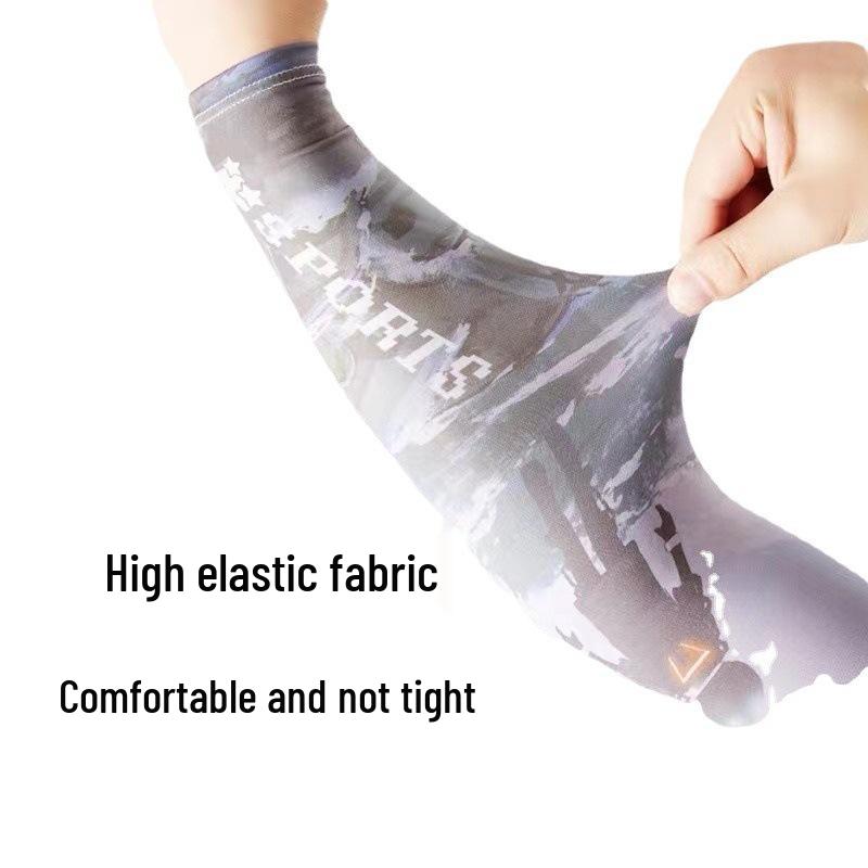 Men's Ice Silk Sun Protection Arm Sleeves & Face Mask for Outdoor Cycling & Sports