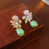 Pearl Pendant Bohemian Earrings Women Ear Jewelry Sweet Drop Earrings Flower Stud Earrings  Party