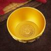 Ornament Home Decor Cloud Pattern Hundred Blessings Treasure Bowl Handcrafted Brass Carving Elegant An