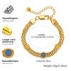Oceaanstijl Roestvrij Staal Mesh Ketting Horlogeband Armbanden voor Dames, Uniek Zeester Schildpad Zon Natuursteen Bedel Armband