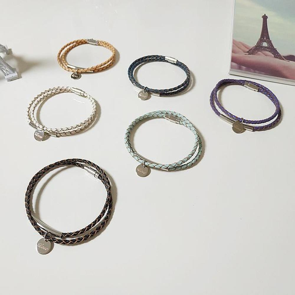 

Life Item Шкіряний браслет дружби з коров ячої шкіри з подвійним рядком Любов для пари (S11621326) Women s - Purple