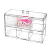 Boîte de rangement en acrylique, organiseur de salle de bain, grande capacité, compartiments multiples, anti-poussière, transparente, pour cotons-tiges