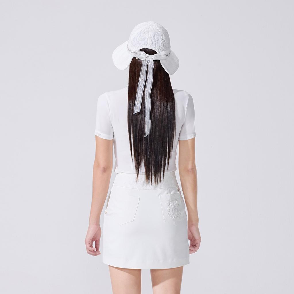 FAIRLIAR GOLF Lace H-Line Skirt (White)