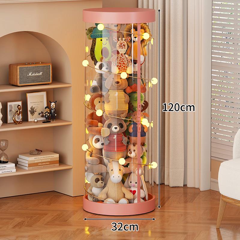 Large Capacity Transparent Toy Storage Bucket for Dolls and Plush Toys