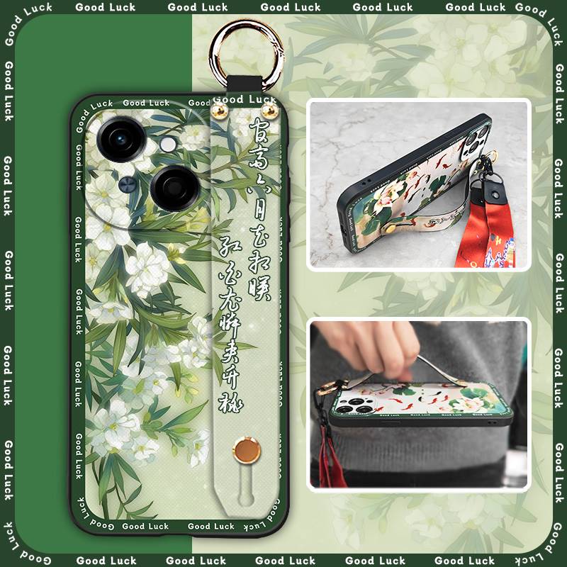 Dirt-resistant Wrist Strap Phone Case For Tecno POP9 4G/Spark GO 1/KL4 Anti-knock Anti-dust Soft case Durable Lanyard