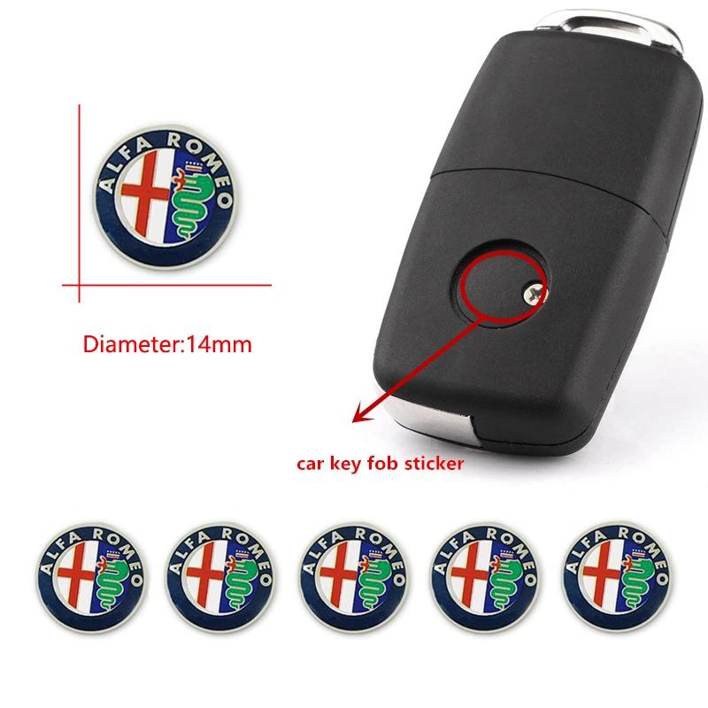 Yridp5 5/10Pcs Car Key Badge Sticker For Alfa Romeo 156 159 147 4C 8C 166 Giulia Giulietta Mito Stelvio Spider GT Tonale Disco Volante