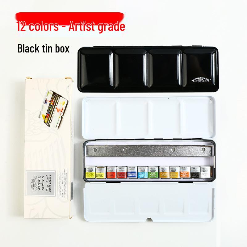 Winsor & Newton Cotman Artist Watercolor Set with Full/Half Pans In Portable Metal Box