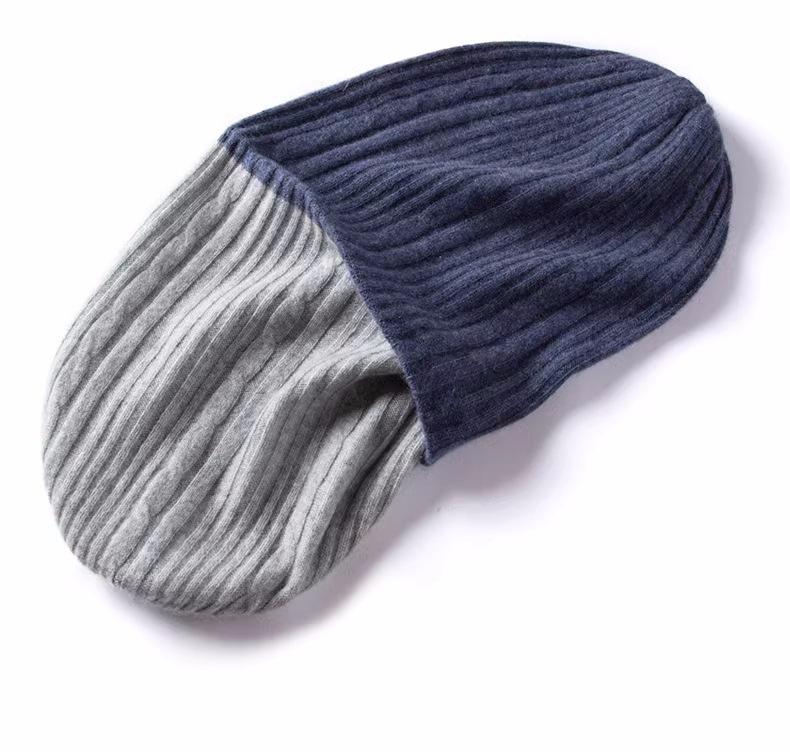 Selected Fine Merino Pure Wool Autumn and Winter Knitted Wool Hat Unisex Ear Protection Warm Cold Hat Trendy New