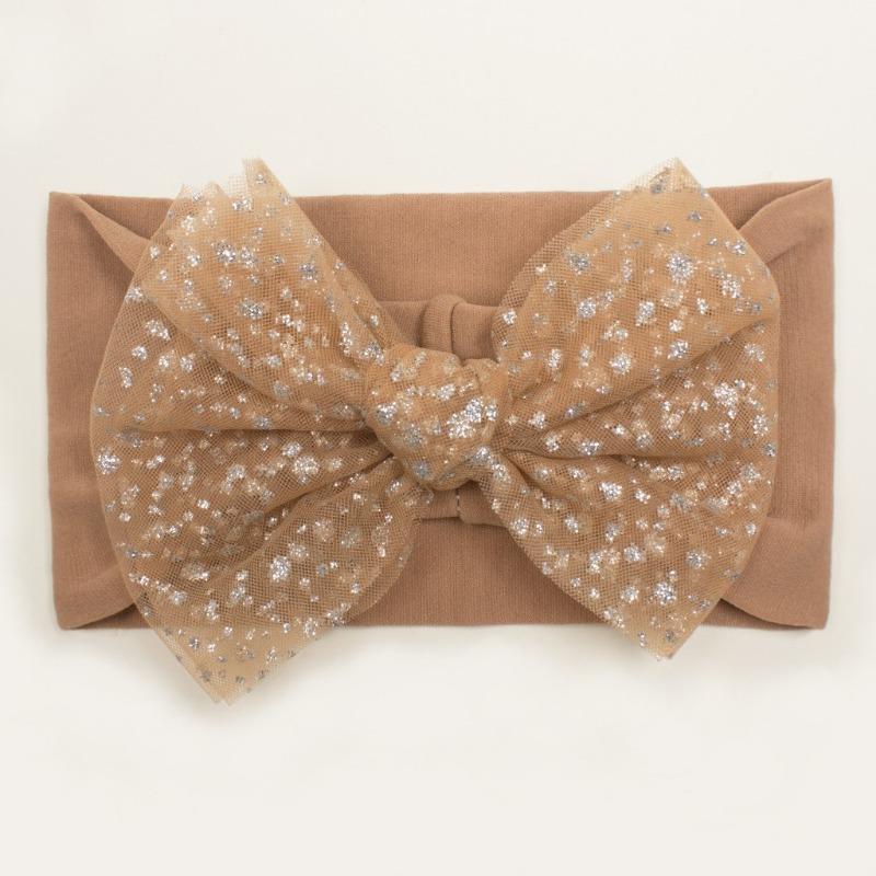 Summer New Baby Hair Accessories, Soft Nylon Mesh Bow Headband, Children's Seamless Headscarf Jewelry