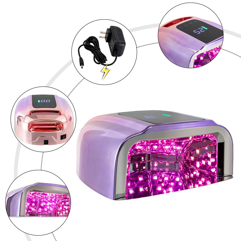 Rechargeable 42 LED UV Nail Lamp,Cordless Nail Dryer with Removable Bottom,Professional Gel Curing Lamp for Fingernail Toenail