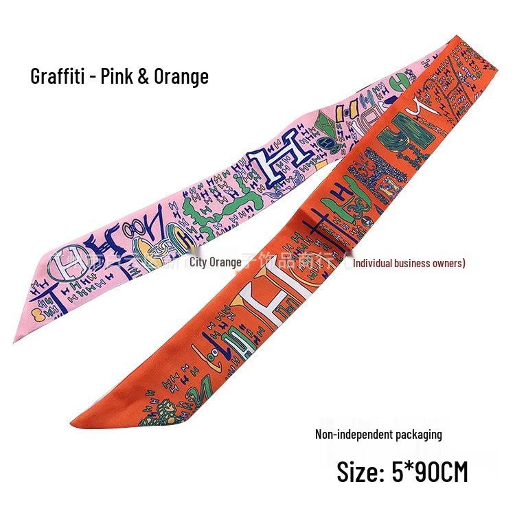 Silk Scarf Accessory: Long Ribbon for Bag, Headband, or Hair Tie