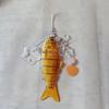 Sturdy Resin Fish Ornament With Metallic Star Embellishment Graceful Tassels Pendant Decoration for Daily Casual Use