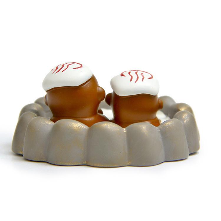 Japanese Style Resin Figure With Adorable Monkey Bath Scene For Collectors