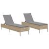 VidaXL Chaises longues avec coussins lot de 2 beige résine tressée 3261590