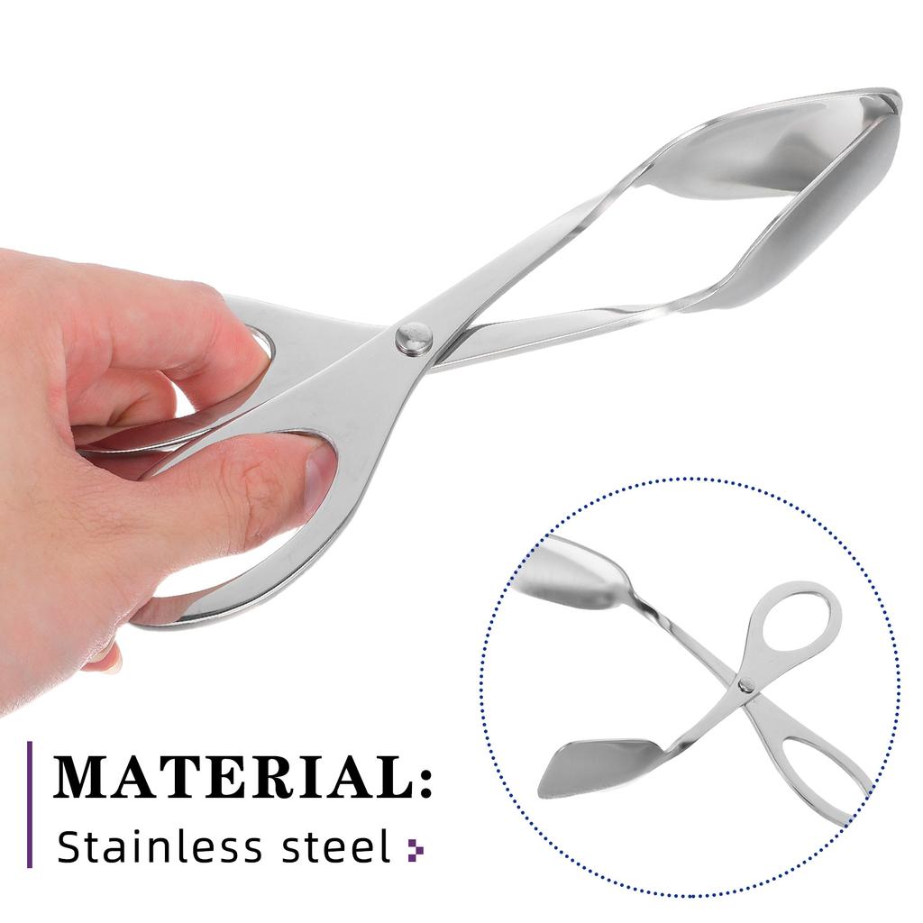 Stainless Steel Food Tongs Scissor Type Non-Slip Grip For Kitchen Cooking Serving Multifunction Bread Egg Towel Cheese