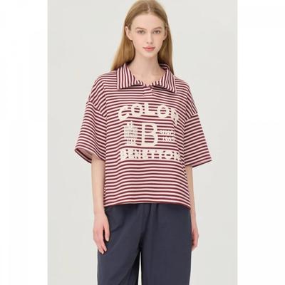 Open Collar STripe T shirT baTsg3541