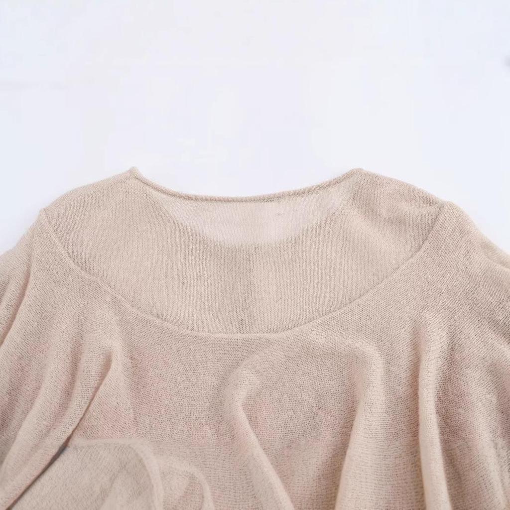 2025 Spring Women's Fashion Sweater: European & American Style, Elegant Layered Knit Design