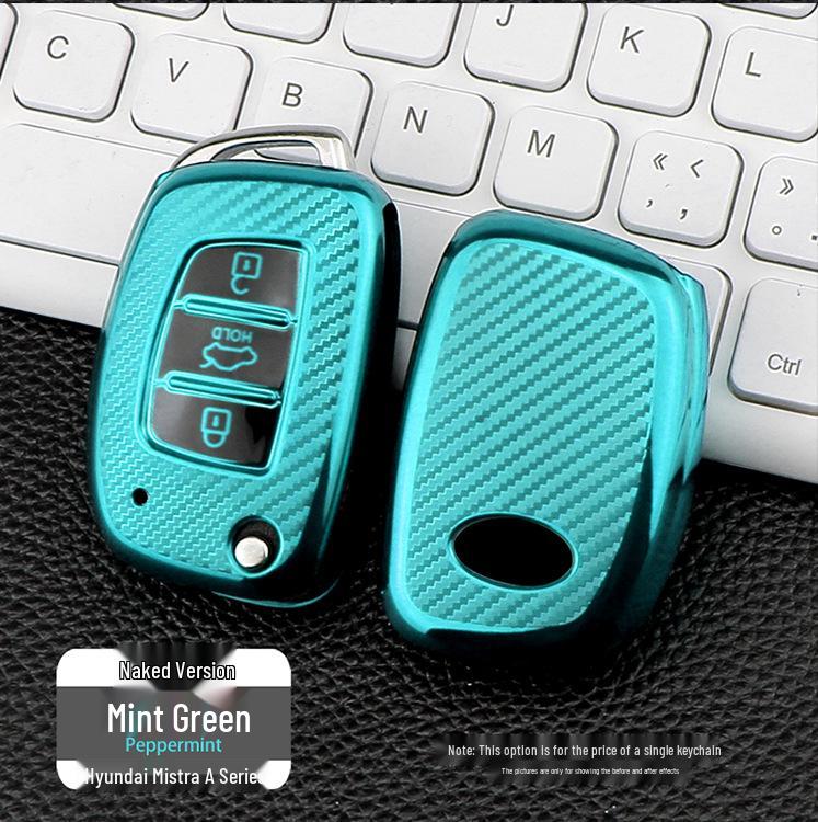 Hyundai Mistra Carbon Fiber Pattern TPU Car Key Cover