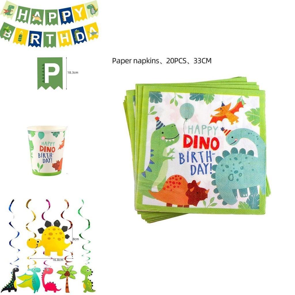Delightful Cartoon Dinosaur Party Birthday Supplies Plates Cups Tablecloth And Banner