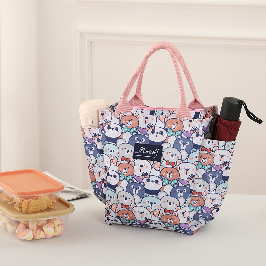 New Multi-pocket, Large-capacity Insulated Tote Bag with Rice, Office Lunch Box Bag, Picnic Lunch Box Bag