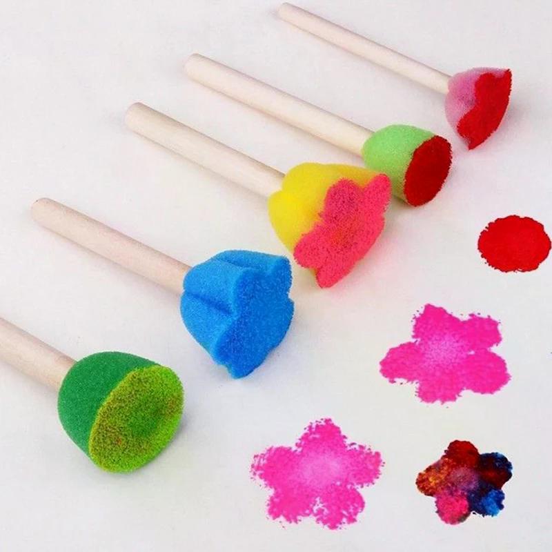 5Pcs Creative Sponge Brush Children Art DIY Painting Tools Mushroom Brush