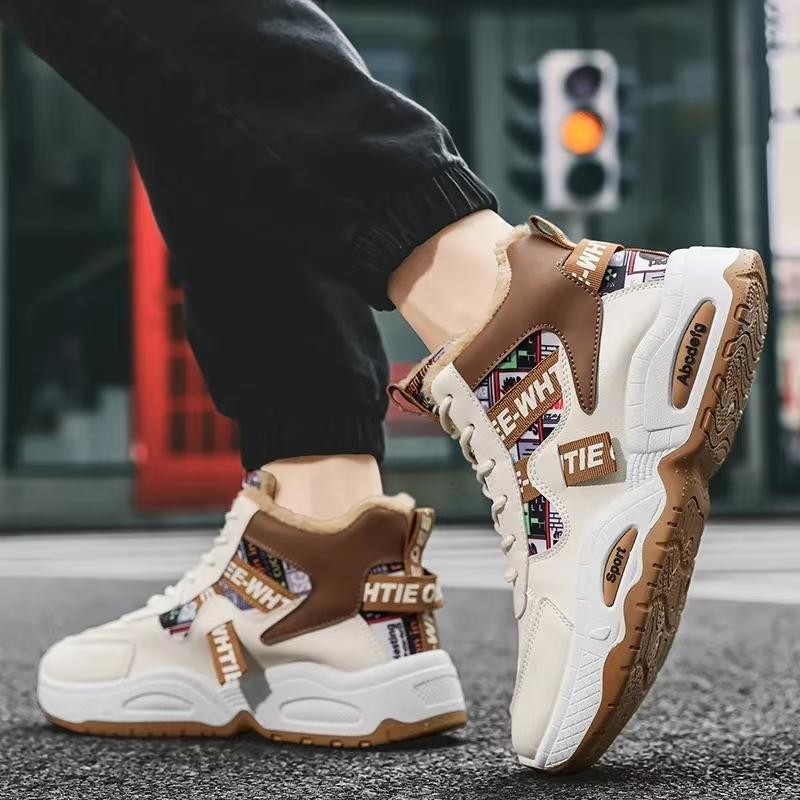 Pantofi Bărbați Adidași 2024 Iarnă Cald Pantof de Bumbac Bărbați Elegant Plus Catifea Pantofi cu Platformă de Designer Exterior High Top Pantofi Sport