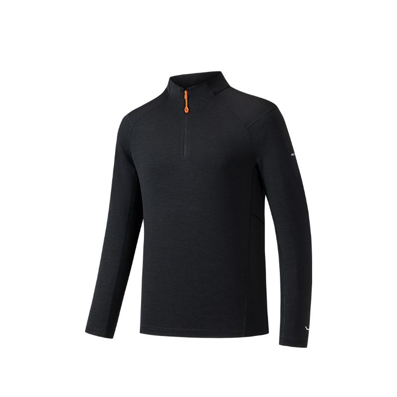 Anta Champion Outdoor Series Simple Lightweight Soft Moisture-Wicking Comfortable Long Sleeve Knit Shirt Men Tops 152540412-1