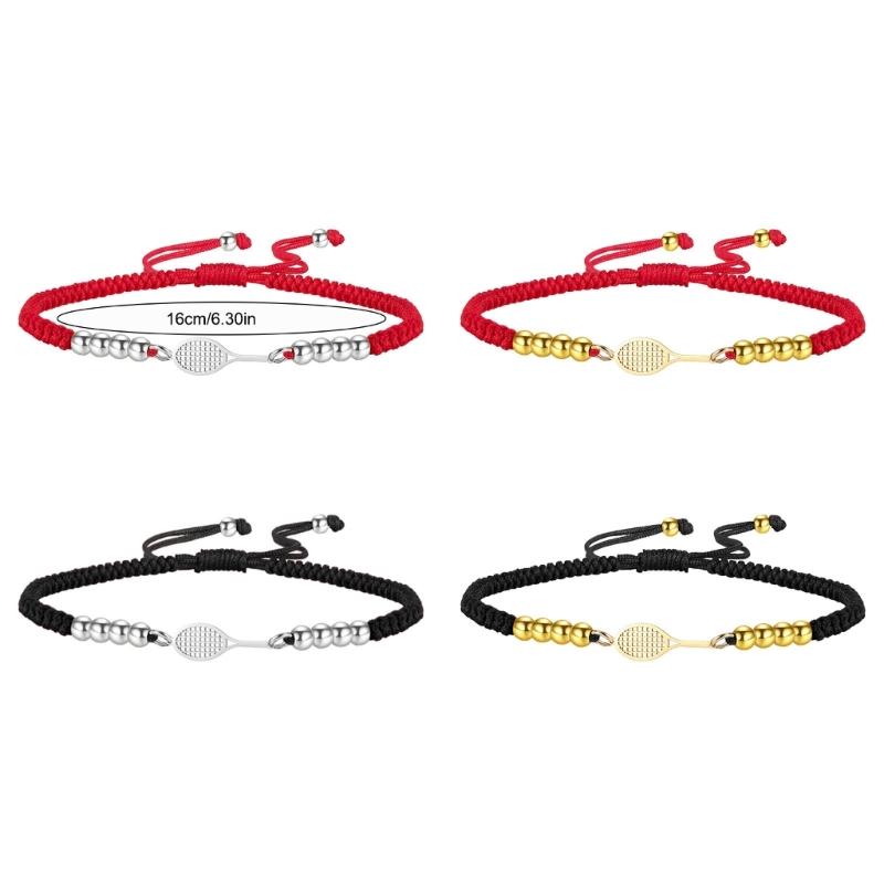Braccialetto Geometrico Racchetta Con Cinturino Intrecciato Personalizzabile E Materiali Confortevoli