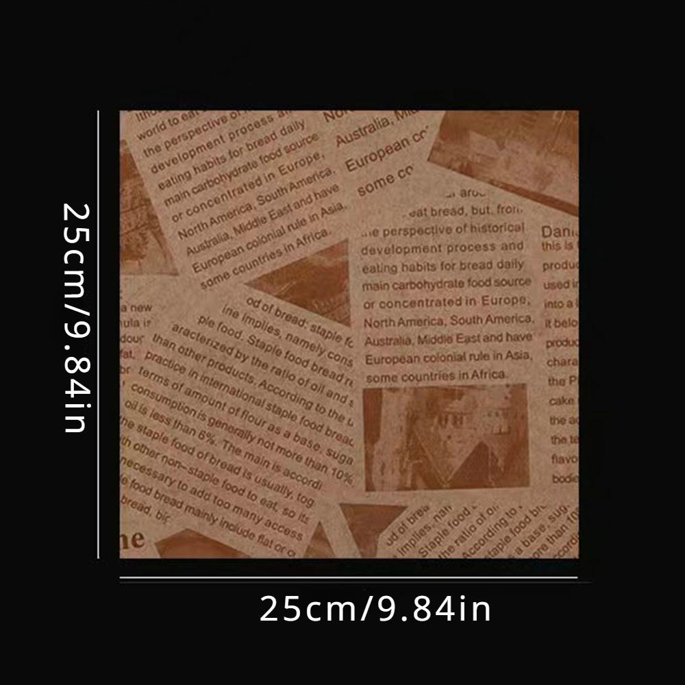 50 ks Olejivzdorný voskový papír pro balení sendvičů, obalů, burgerů, chleba, smažených jídel, fritézy, horkovzdušné fritézy, pečicí papír, podložka na talíř, příslušenství