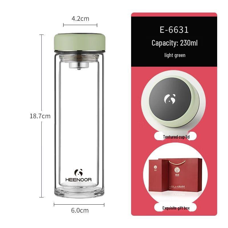 Xinuo Double-Layer Insulated Glass Tea Mug