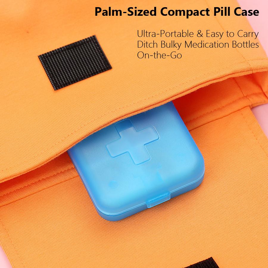 Mini-Pillendose mit 4 Fächern, Tragbarer Reise-Pillenorganizer, Kompakte Taschendosierer für Vitamine, Nahrungsergänzungsmittel