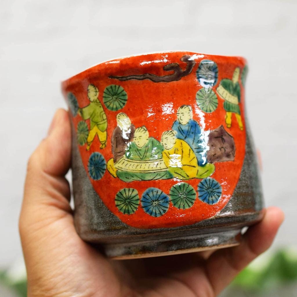 Waza No Kura Stylish Kutani Ware Teacup by Mokubei Large Teacup Ceramic Brand Japanese Tableware Made In Japan Birthday Present 60th 70th 77th 80th 88