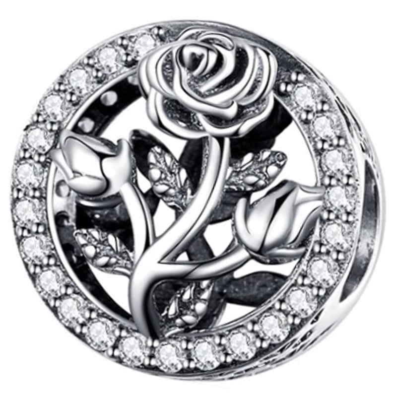 Charms Do Pandora Zawieszka Charms Romantyczna Róża Moda Trusky