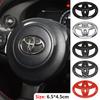 2026 New For Toyota Car Steering Wheel Decorative Stickers Carbon Fiber Emblem For Toyota Corolla Camry Hilux Prius Avensis Auri