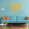 100Pcs Wall Decoration Mirror Acrylic Heart Sticker Self-adhesive 3D Decal for Kids Bedroom Living Room