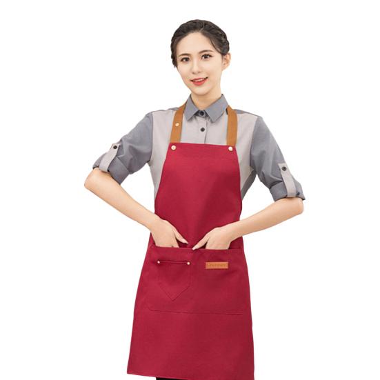 Vanntett forkle for menn kvinner justerbar lengde knyting i midjen flerlommet forkle for kjøkken grill restaurant bar kafé skjønnhetssalong neglestudio uniformer